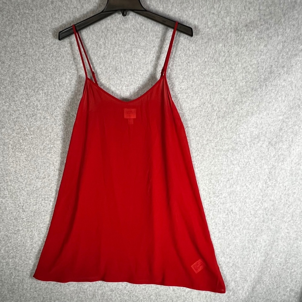 Knox Rose Camisole Women L Orange Spaghetti Strap Tunic Mini Slip Dress Sheer